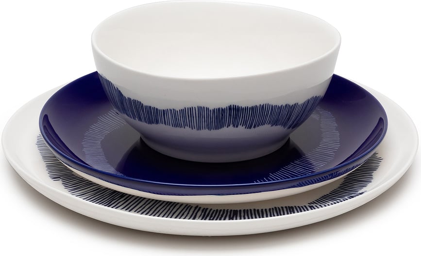 Juego de Vajilla Feast, amarillo y azul, Set de 12 piezas