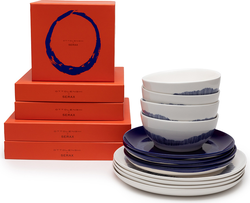 Juego de Vajilla Feast, amarillo y azul, Set de 12 piezas