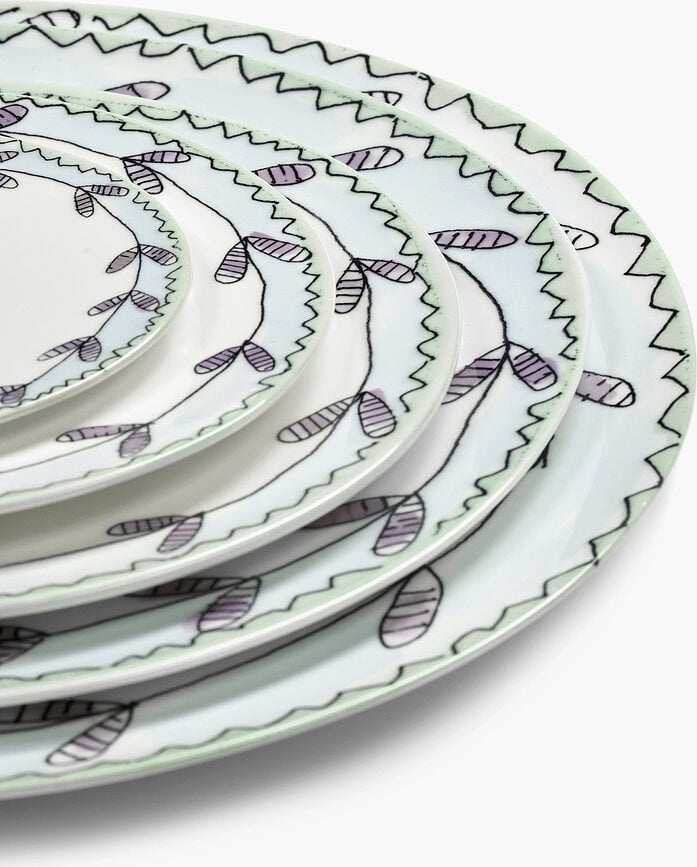 Juego de vajilla Midnight Flowers Blossom Milk, 6 piezas