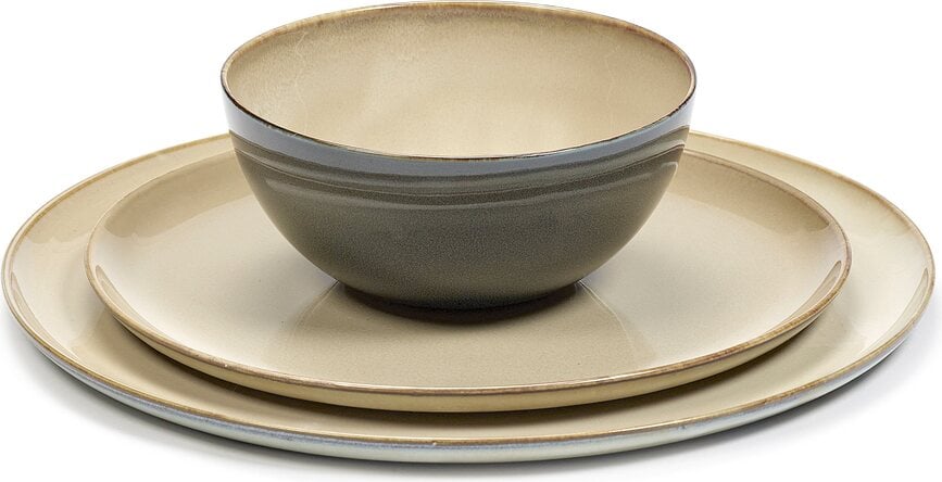 Juego de vajilla Terres de Rêves, beige, set de 12 piezas