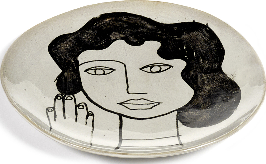 La Mère Assiettes à petit-déjeuner 20 cm, blanc et noir, lot de 2