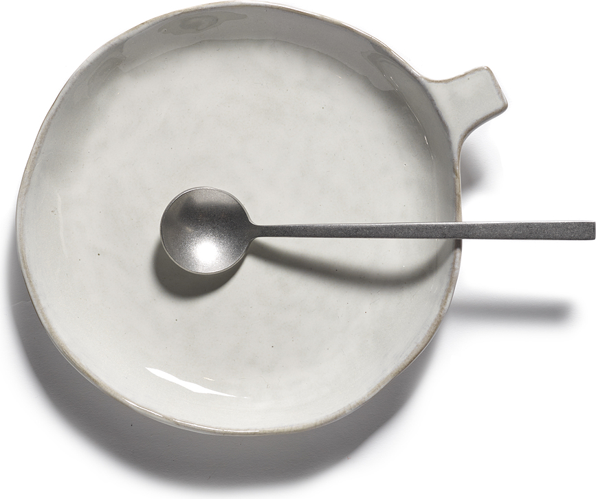 La Mère Assiettes avec poignée 20 cm, blanc cassé, lot de 2