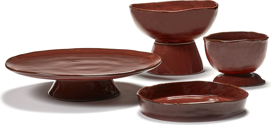 La Mère Assiettes creuses 20 cm, rouges, lot de 2