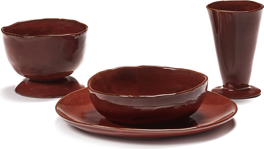 La Mère Assiettes plates 25 cm, blanc et noir, lot de 2