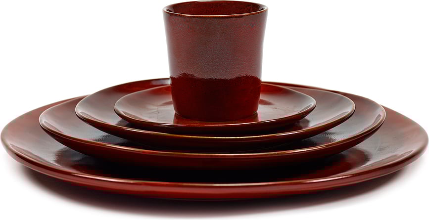 La Mère Assiettes plates 27 cm, rouges, lot de 2