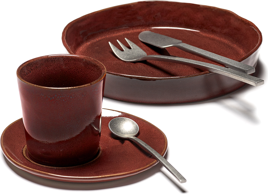 La Mère Fat till kaffekoppar 14,5 cm, röd, 2 st
