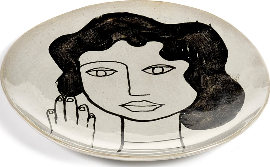 La Mère ontbijtborden 20 cm, wit-zwart, 2 st.
