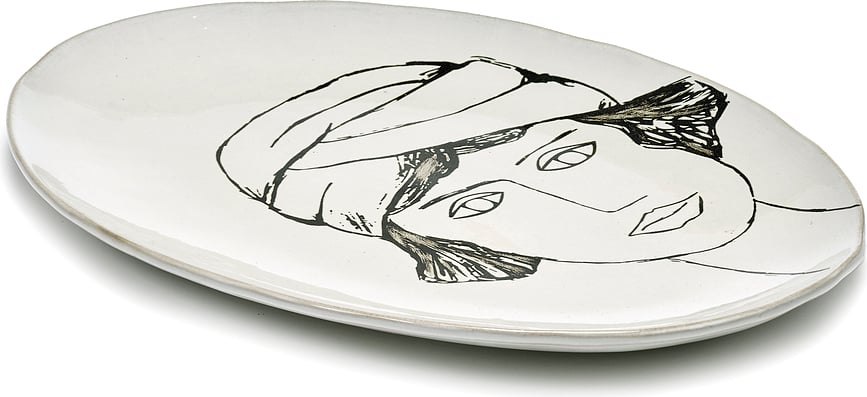 La Mère Ovalni tanjuri za posluživanje 37,5 cm bijelo-crni 2 kom.