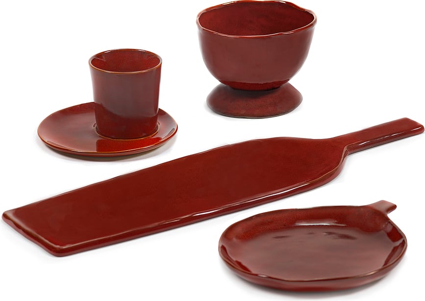 La Mère Planches à servir 46 cm, rouges, grès, lot de 2