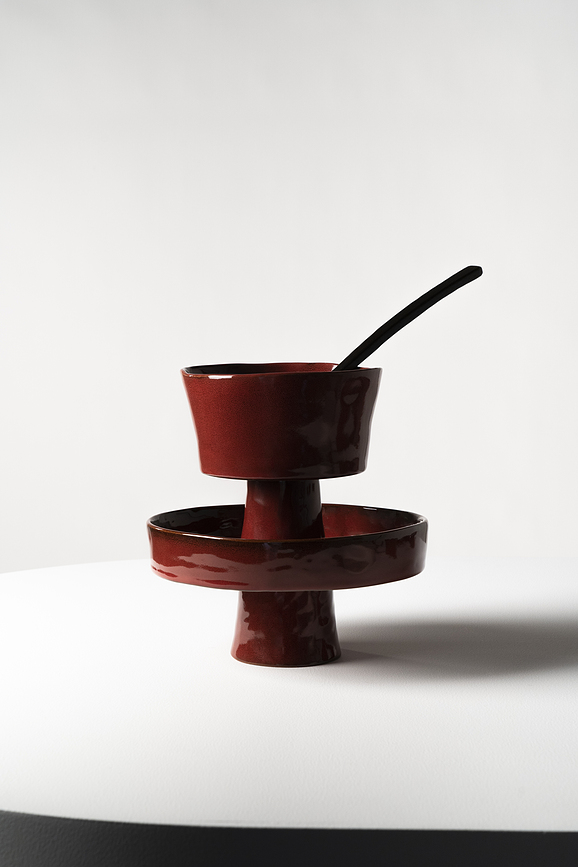 La Mère Plat de Présentation 25 cm, rouge