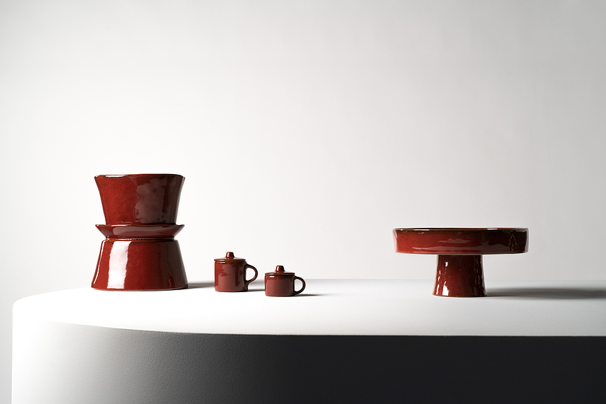 La Mère Plat de Présentation 25 cm, rouge