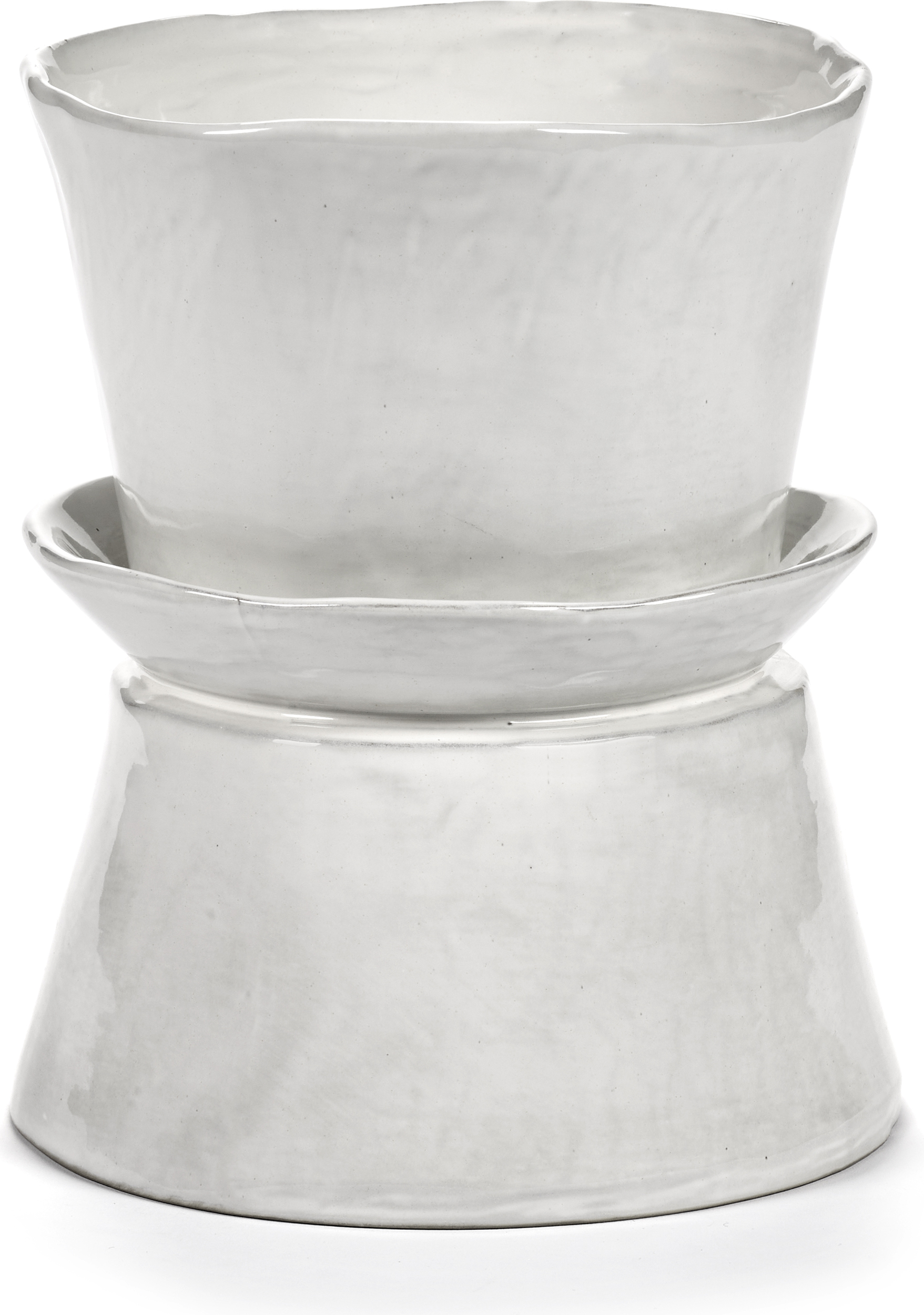 La Mère Vase oder Schale 19 cm, gebrochenes weiß