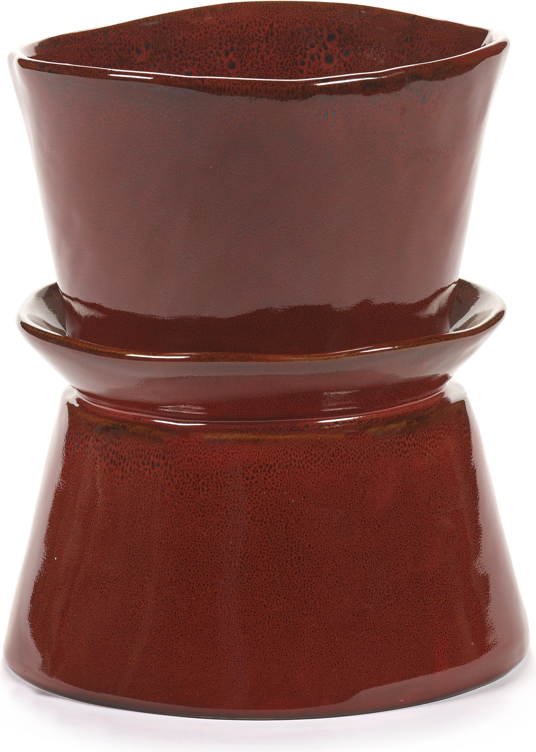 La Mère Vase oder Schale 19 cm, rot