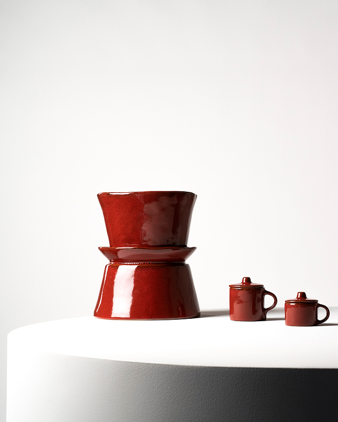 La Mère Vase ou Coupe, 19 cm, rouge