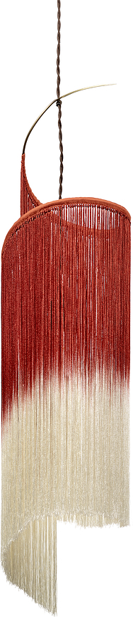 Lampada a sospensione Rey 90 cm, rosso e bianco