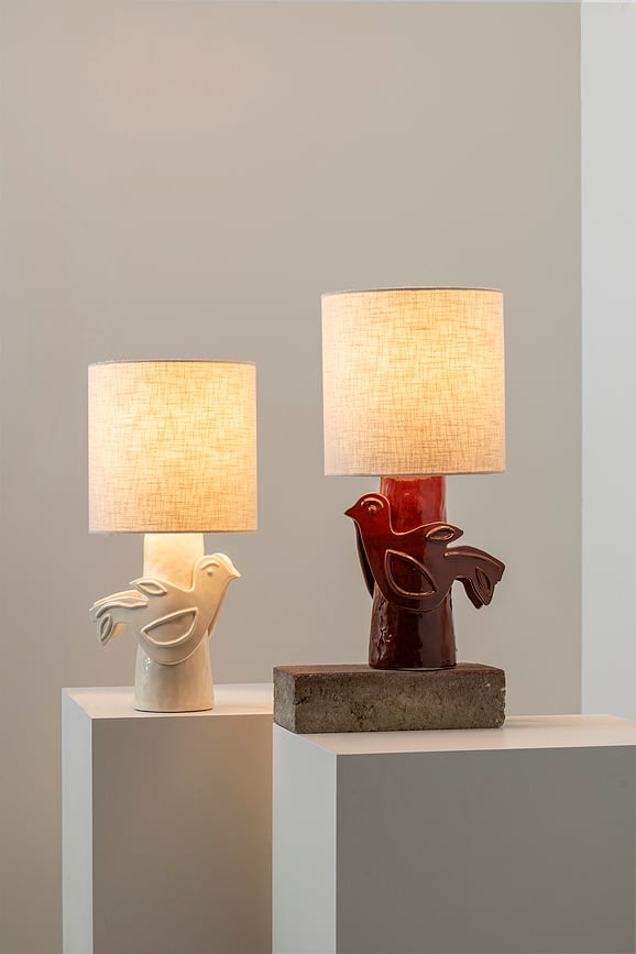 Lámpara de Mesa Paloma, blanca