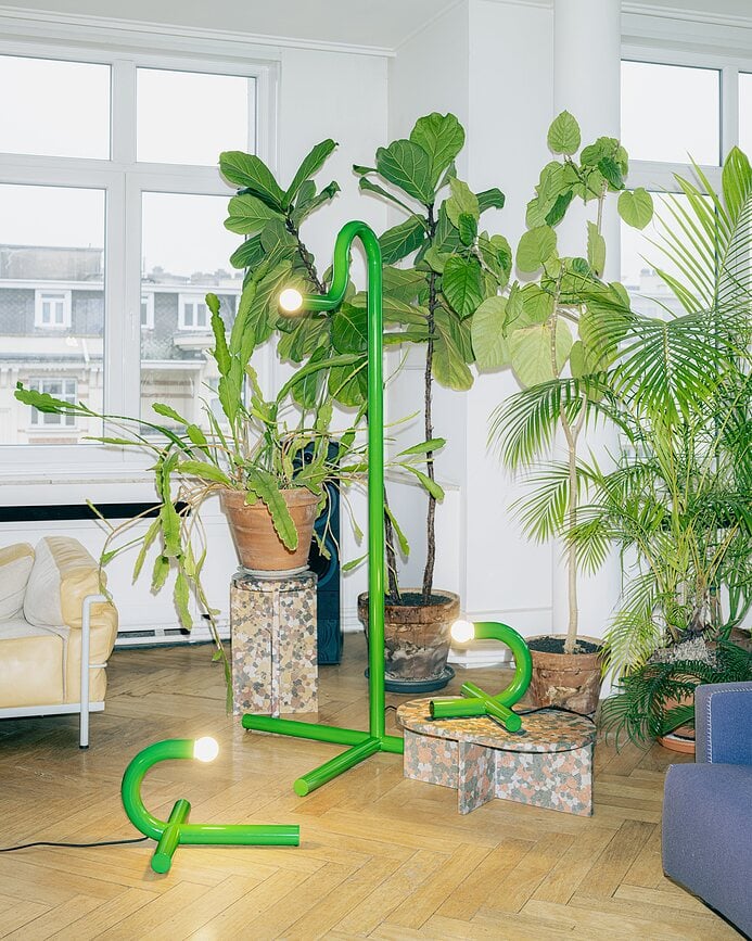 Lámpara de pie Metro, verde