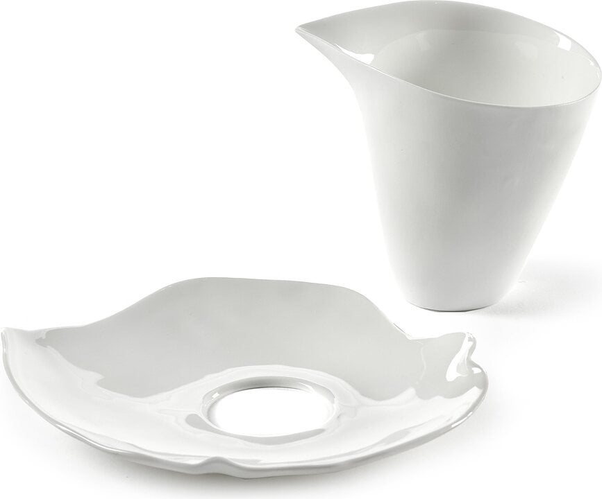 Lechera con platillo Perfect Imperfection, set de 2 piezas