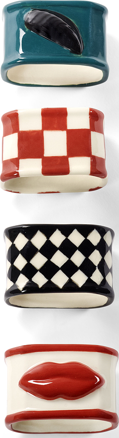 Les Objets Mouleversants Ronds de Serviette, Lot de 4