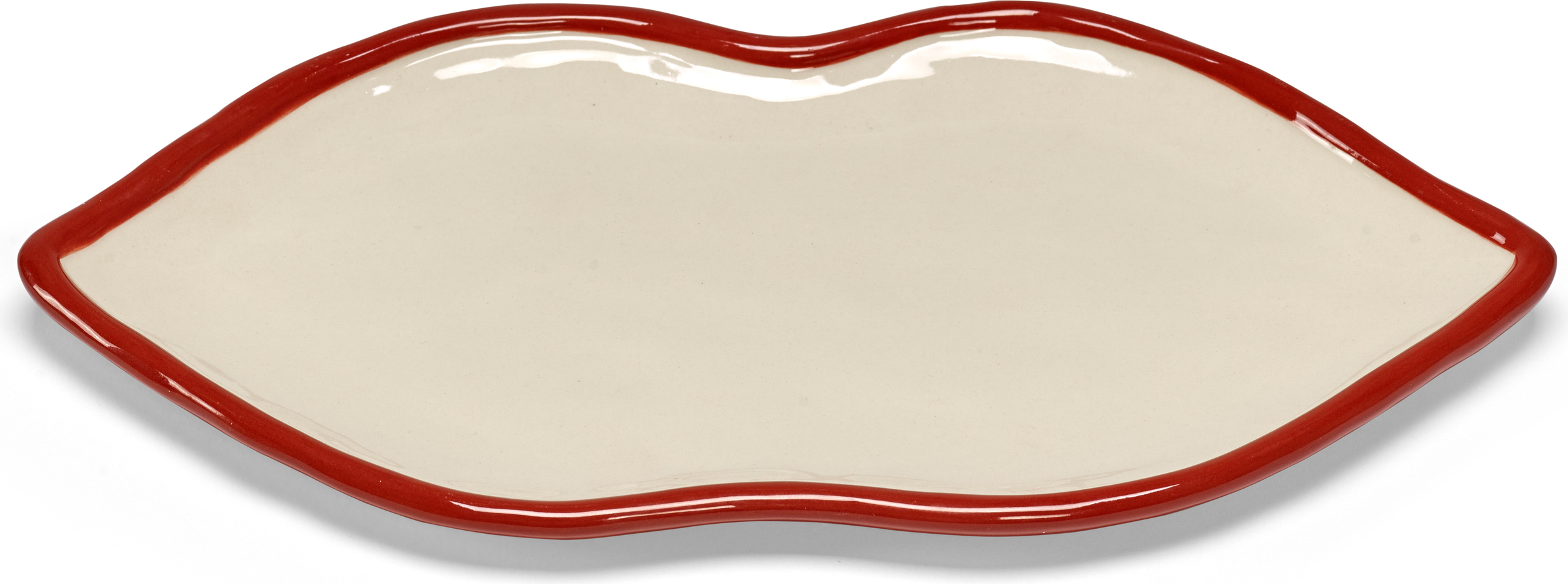 Les Objets Mouleversants Servierteller 25,5 cm, weiß-rot, 4 St.