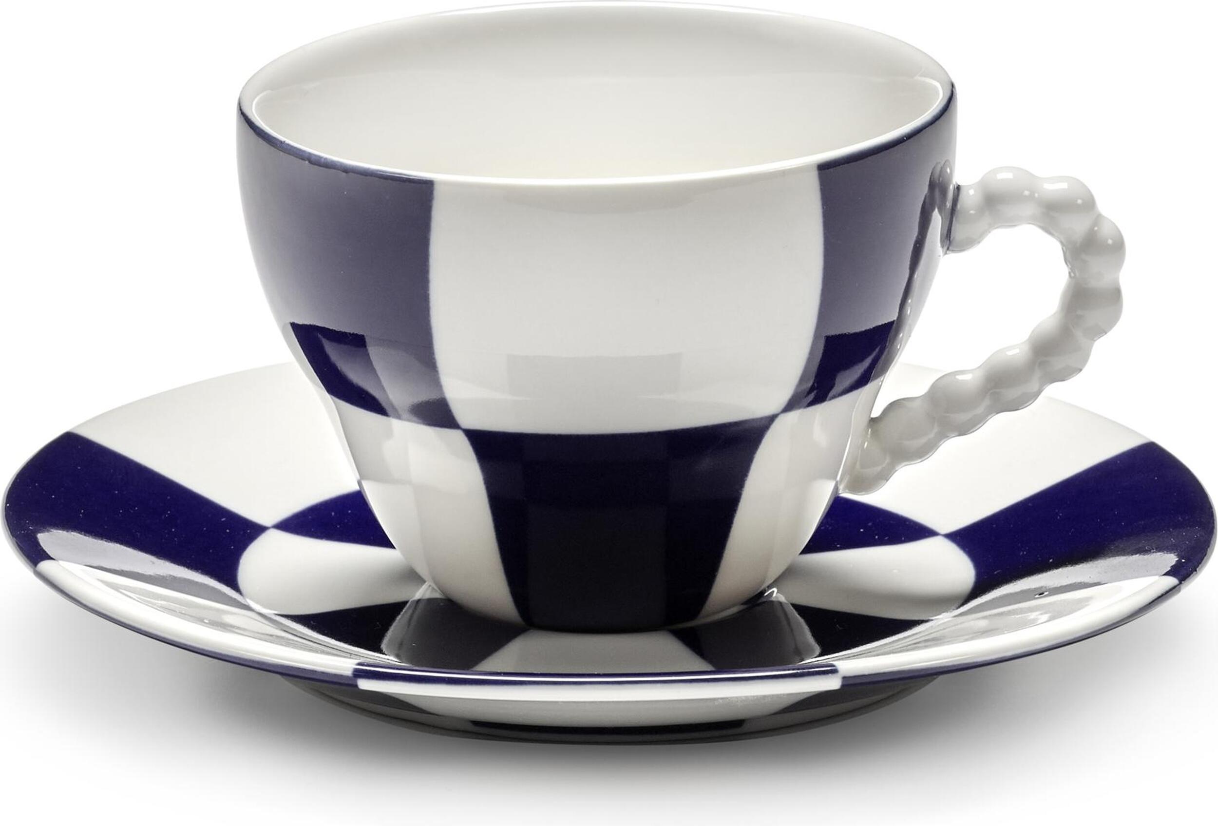 Les Objets Mouleversants Tasse mit Untertasse 200 ml, dunkelblau