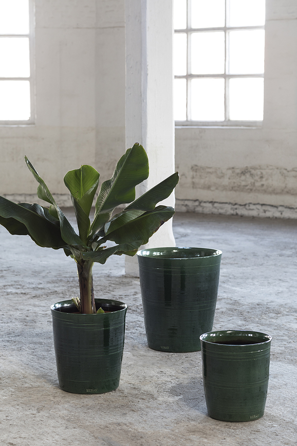 Cubremaceta Glazed Shades, 40 cm, verde oscuro