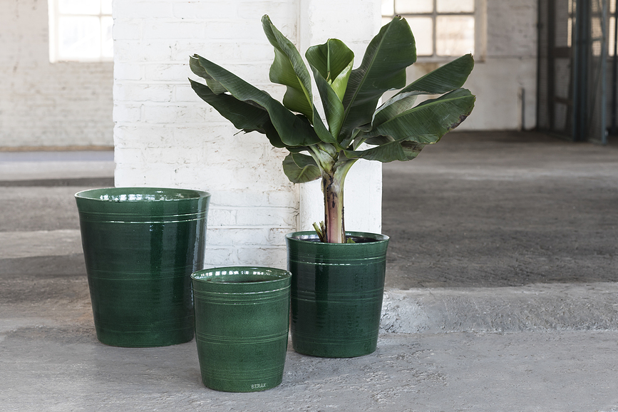 Cubremaceta Glazed Shades, 40 cm, verde oscuro