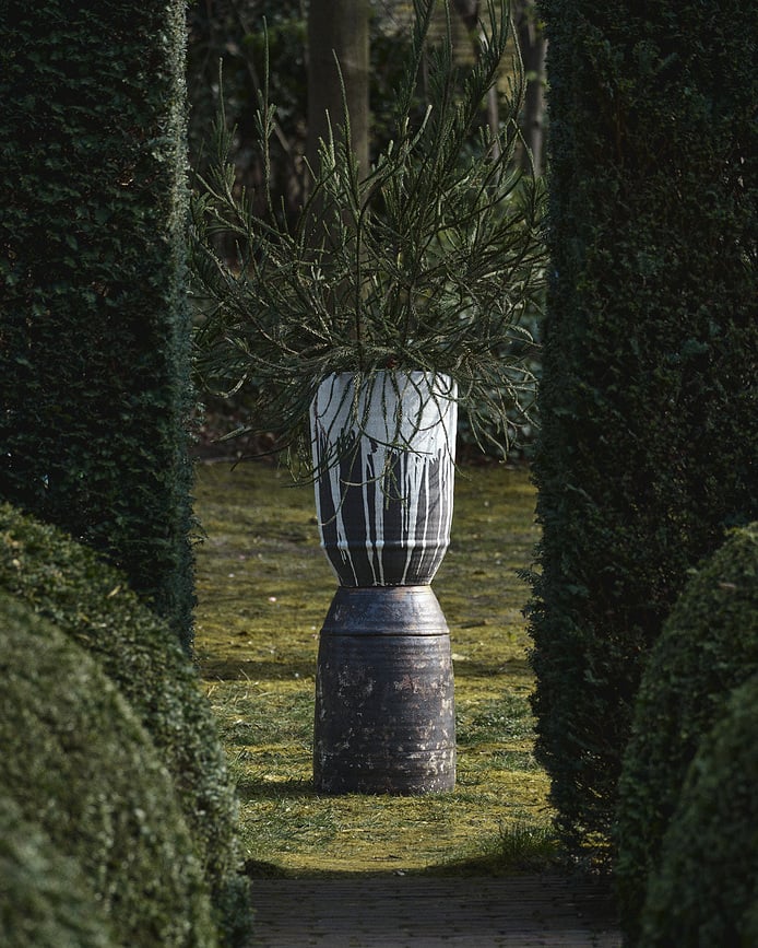 Maceta Dune, 38 cm, marrón oscuro