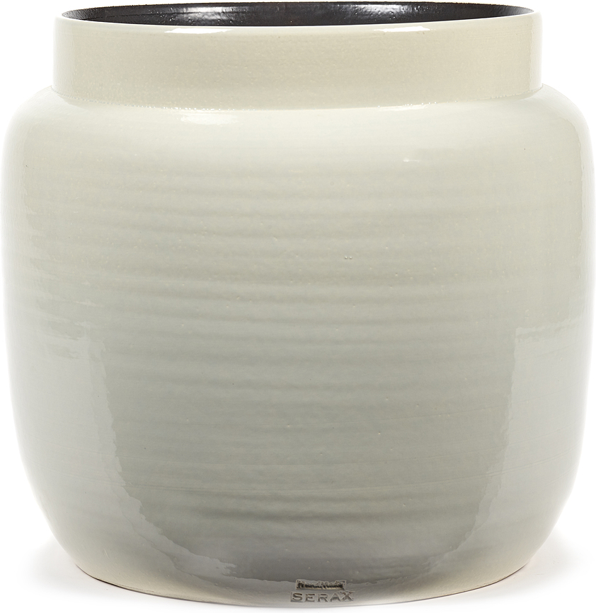 Maceta esmaltada Glazed Shades, gris claro