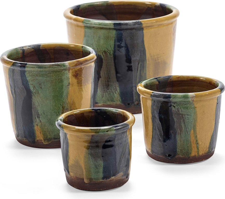 Maceta Glazed Shades, 13,5 cm, amarillo y azul