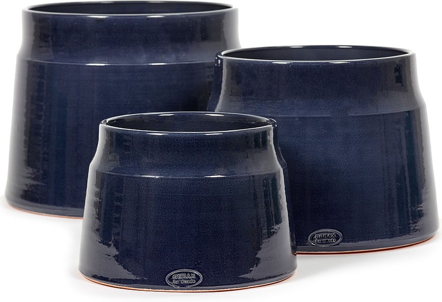 Macetero esmaltado Glazed Shades, 25 cm, azul marino
