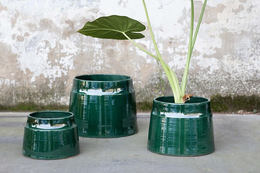 Macetero esmaltado Glazed Shades, 25 cm, azul marino