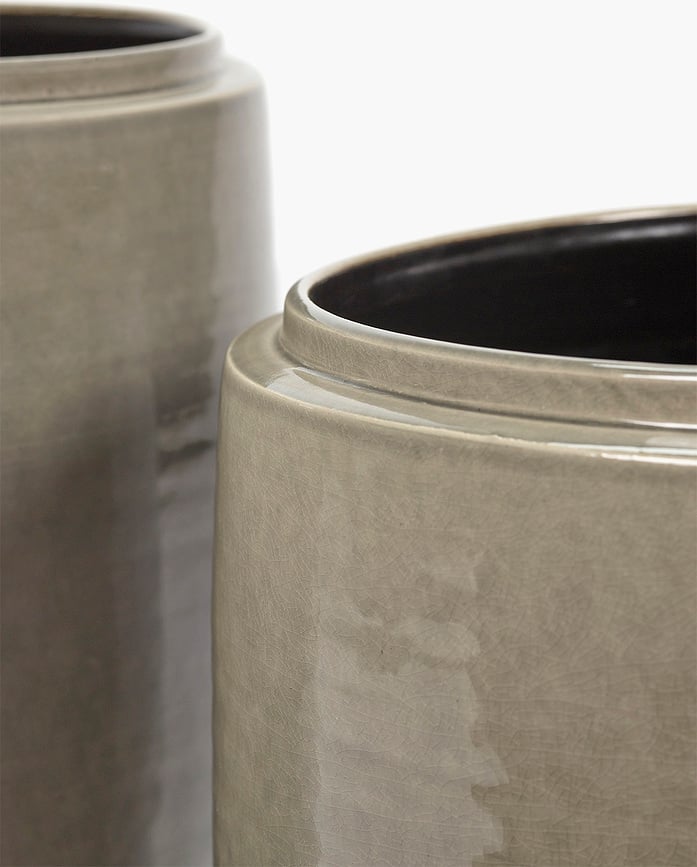 Macetero esmaltado Glazed Shades, 38 cm, gris