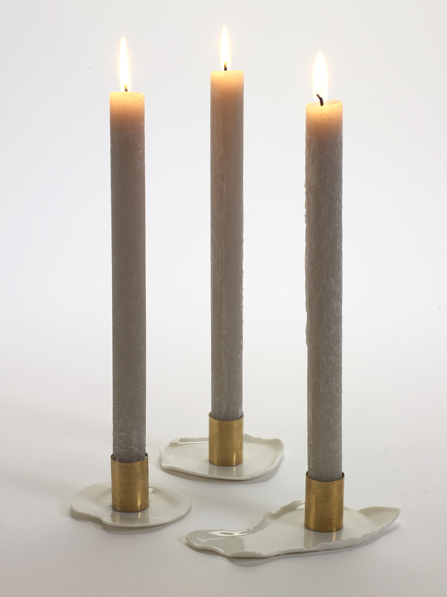 Marie Bougeoirs pour bougies classiques, dorés, Lot de 4