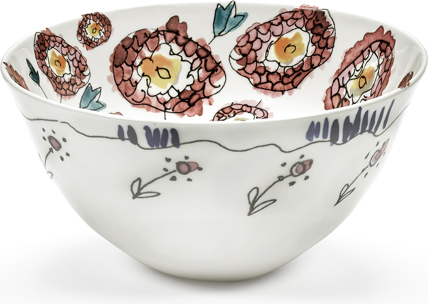 Midnight Flowers Anemone Milk ΜΠΟΛ Σερβιρίσματος, 22 cm