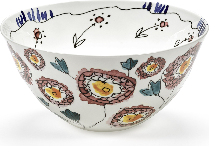 Midnight Flowers Anemone Milk Μπολ Σερβιρίσματος, 25 εκ