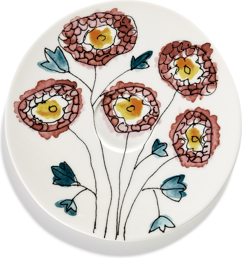 Midnight Flowers Anemone Milk Πιατάκι για φλιτζάνι καφέ, 11,5 cm