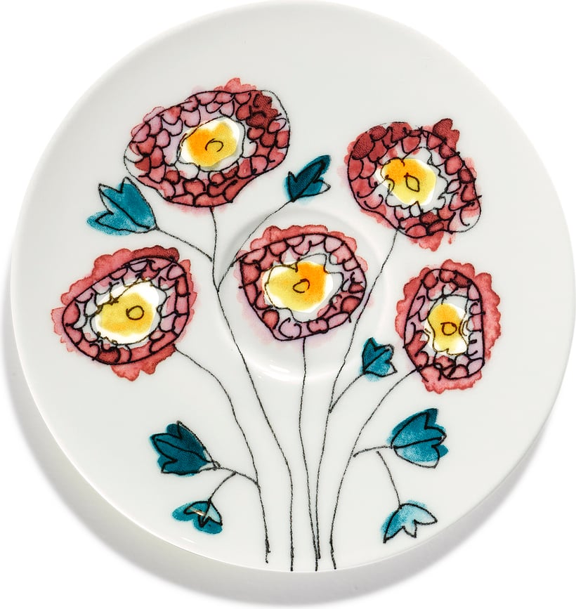 Midnight Flowers Anemone Milk Πιατάκι για φλιτζάνι καφέ, 12,5 εκ.