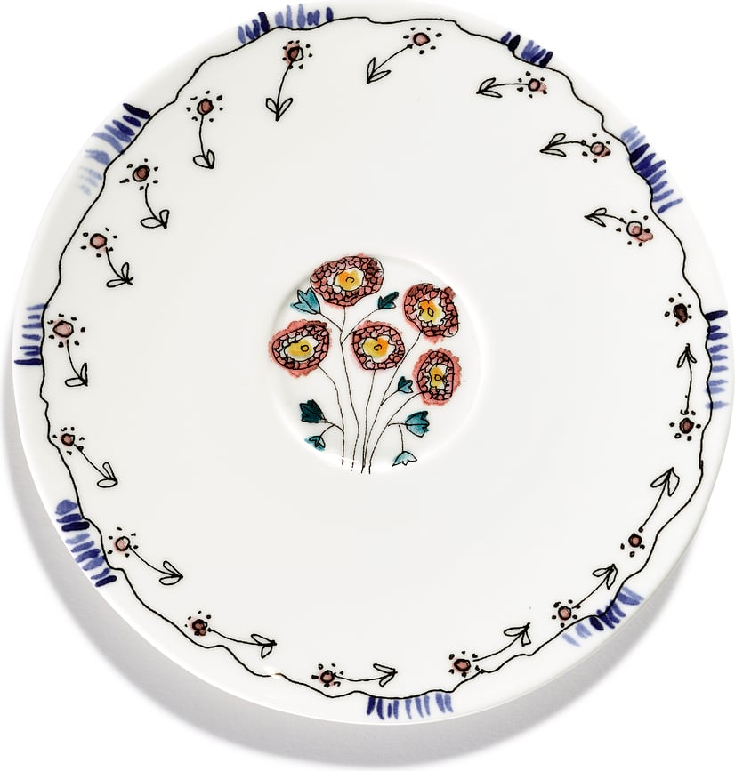 Midnight Flowers Anemone Milk Πιατάκι, για φλιτζάνι τσαγιού, 16 εκ