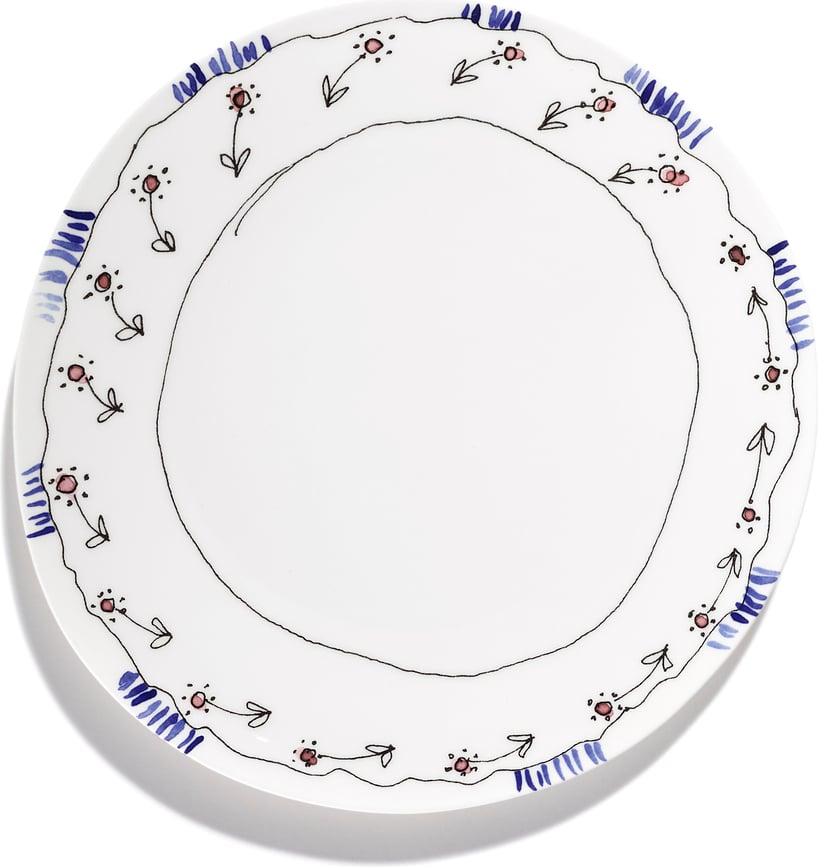 Midnight Flowers Anemone Milk Πιάτο Φαγητού, 28 εκ