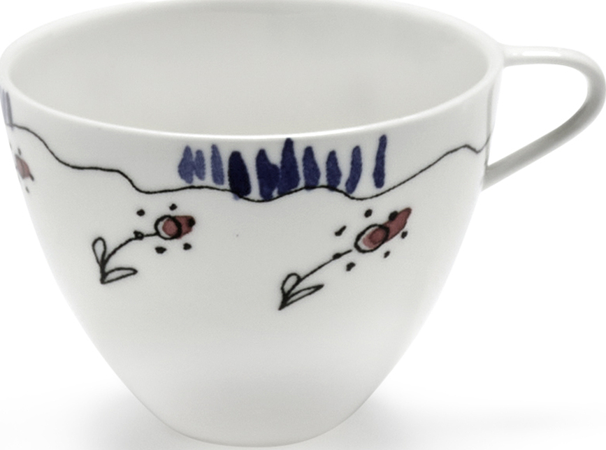 Midnight Flowers Anemone Milk Tasses à café 80 ml, lot de 2