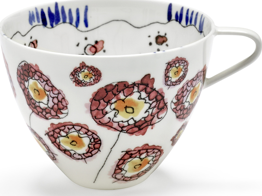 Midnight Flowers Anemone Milk Tasses à cappuccino 200 ml, lot de 2