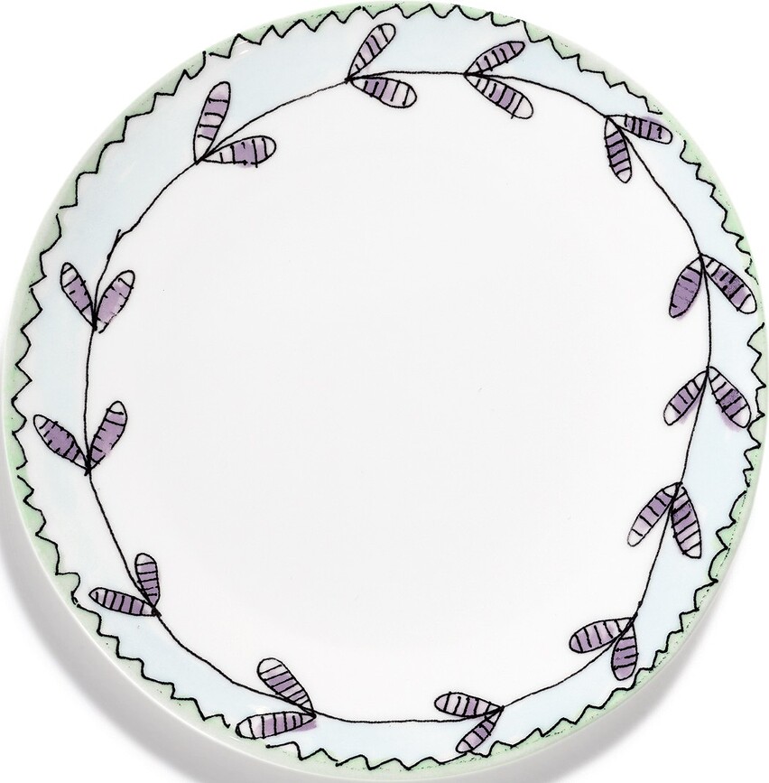 Midnight Flowers Assiettes à dessert 16 cm, à motif floral, lot de 2