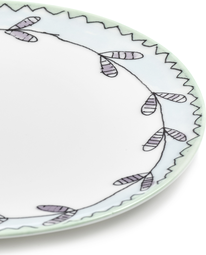 Midnight Flowers Camelia Aubergine Assiettes à dessert 20 cm, aubergine, Lot de 2