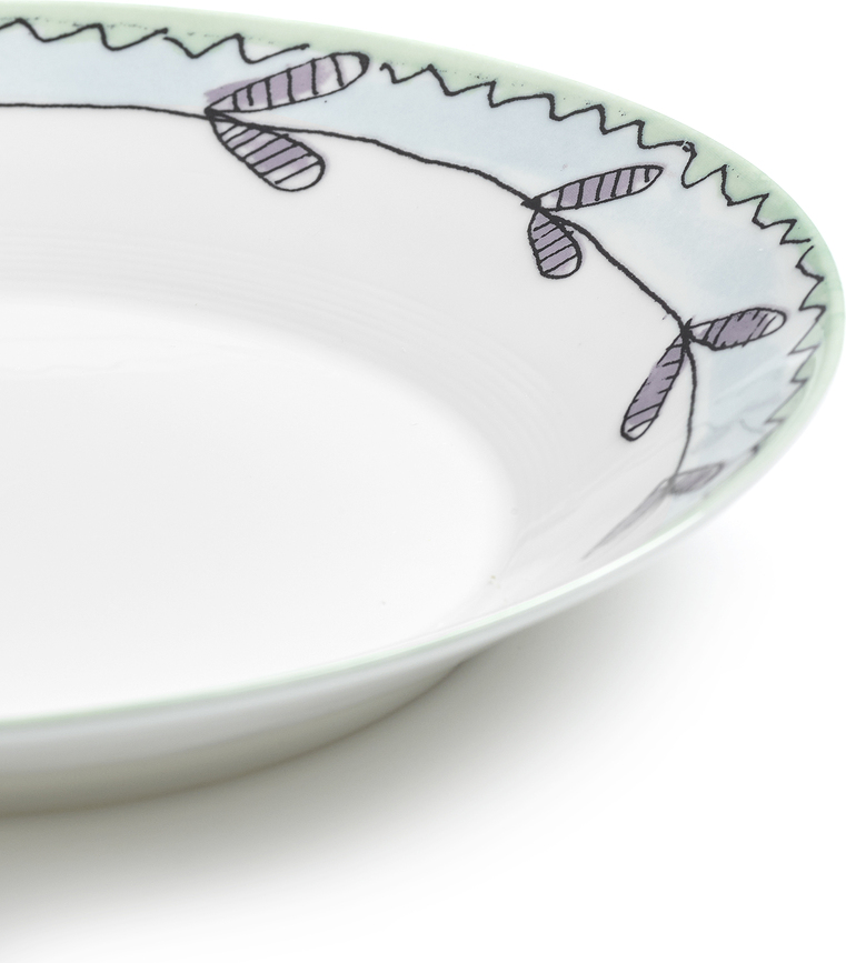 Midnight Flowers Mirtillo Nude Assiettes creuses 22 cm, roses, lot de 2