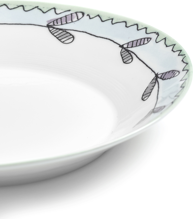 Midnight Flowers Blossom Milk Assiettes creuses 26 cm, blanches à motif floral, lot de 2