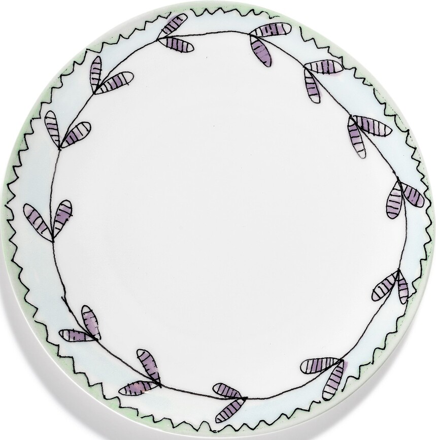 Midnight Flowers Blossom Milk Assiettes à petit-déjeuner 20 cm, blanches à motif floral, lot de 2