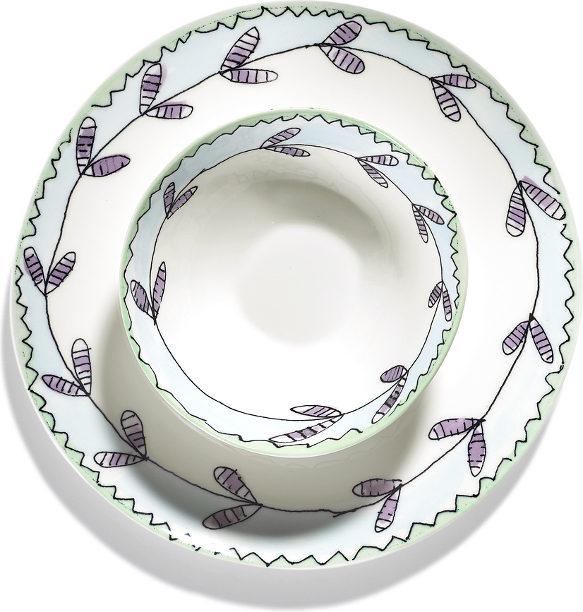 Midnight Flowers Blossom Milk Bols 14 cm, lot de 2