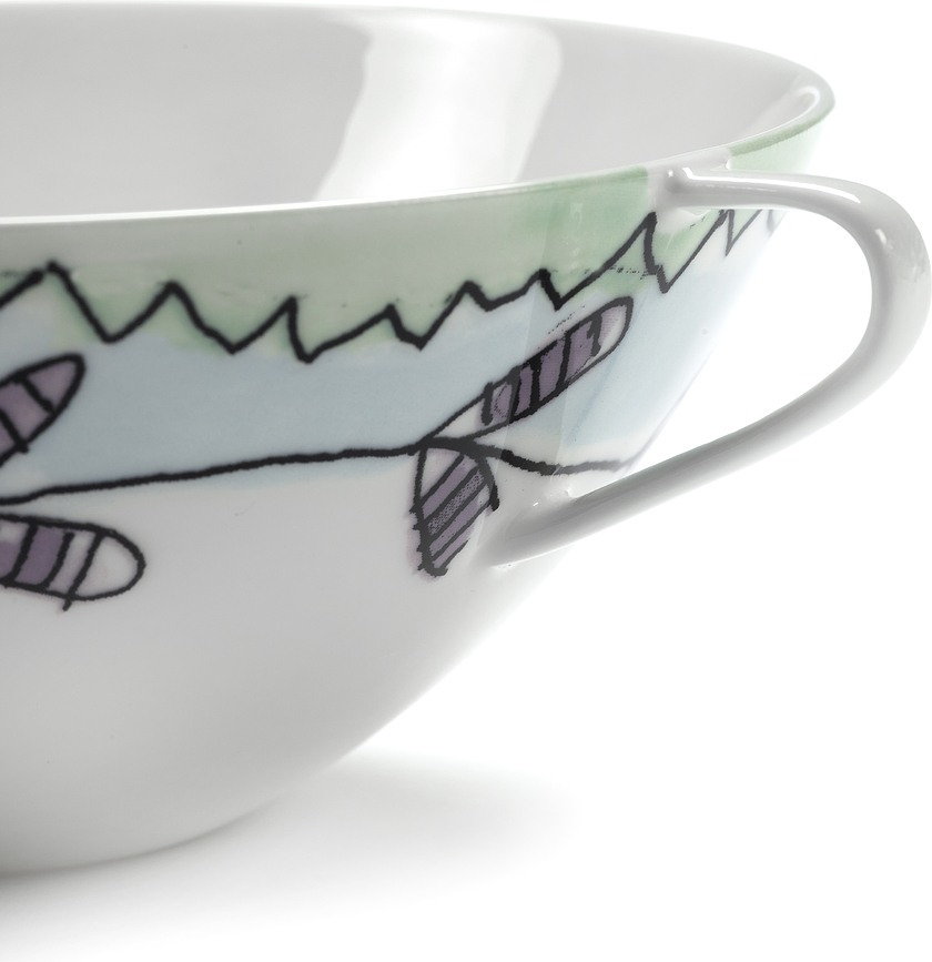 Midnight Flowers Blossom Milk Bols à bouillon 350 ml, blancs à motif floral, lot de 2