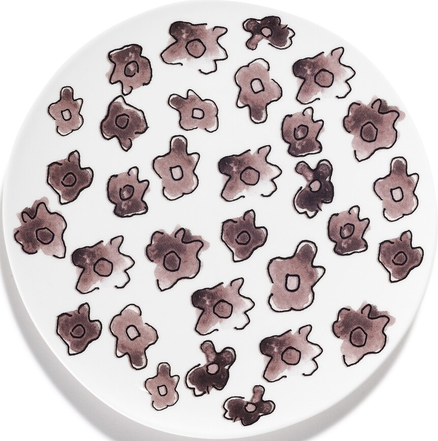 Midnight Flowers Dark Viola Assiettes à dessert 20 cm, violet foncé, lot de 2